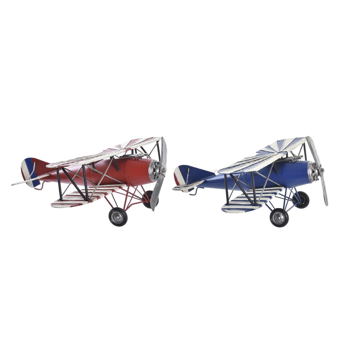 Prydnadsfigur DKD Home Decor Röd Marinblå Flygplan Vintage 45 x 38 x 16 cm (2 antal) (1 antal) - 4