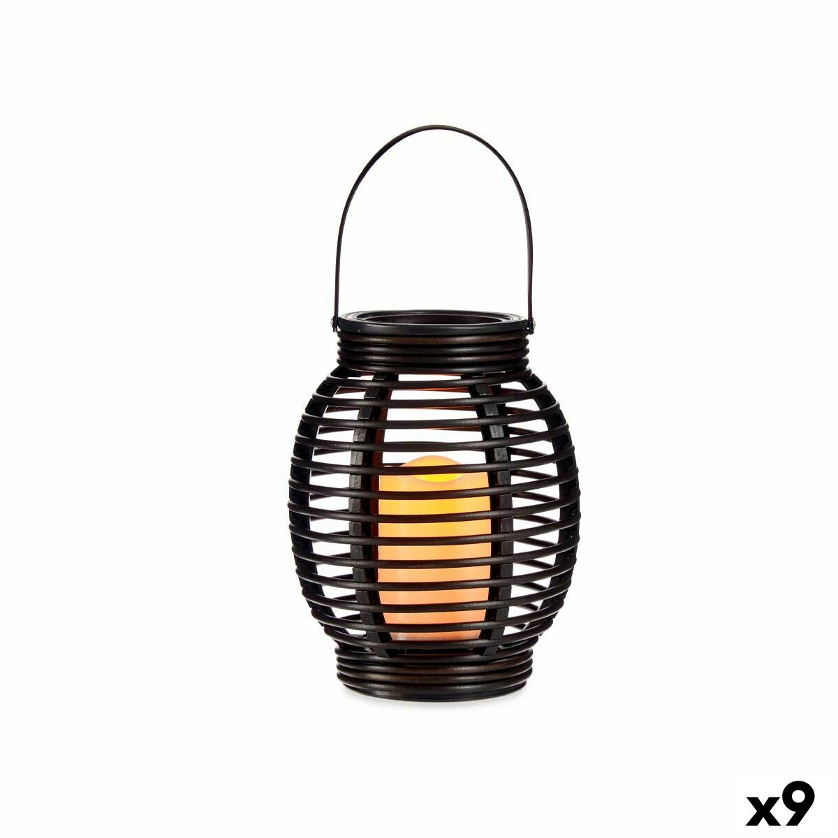 LED-lykta Ibergarden Mörkgrå Plast 16 x 20 x 16 cm (9 antal)