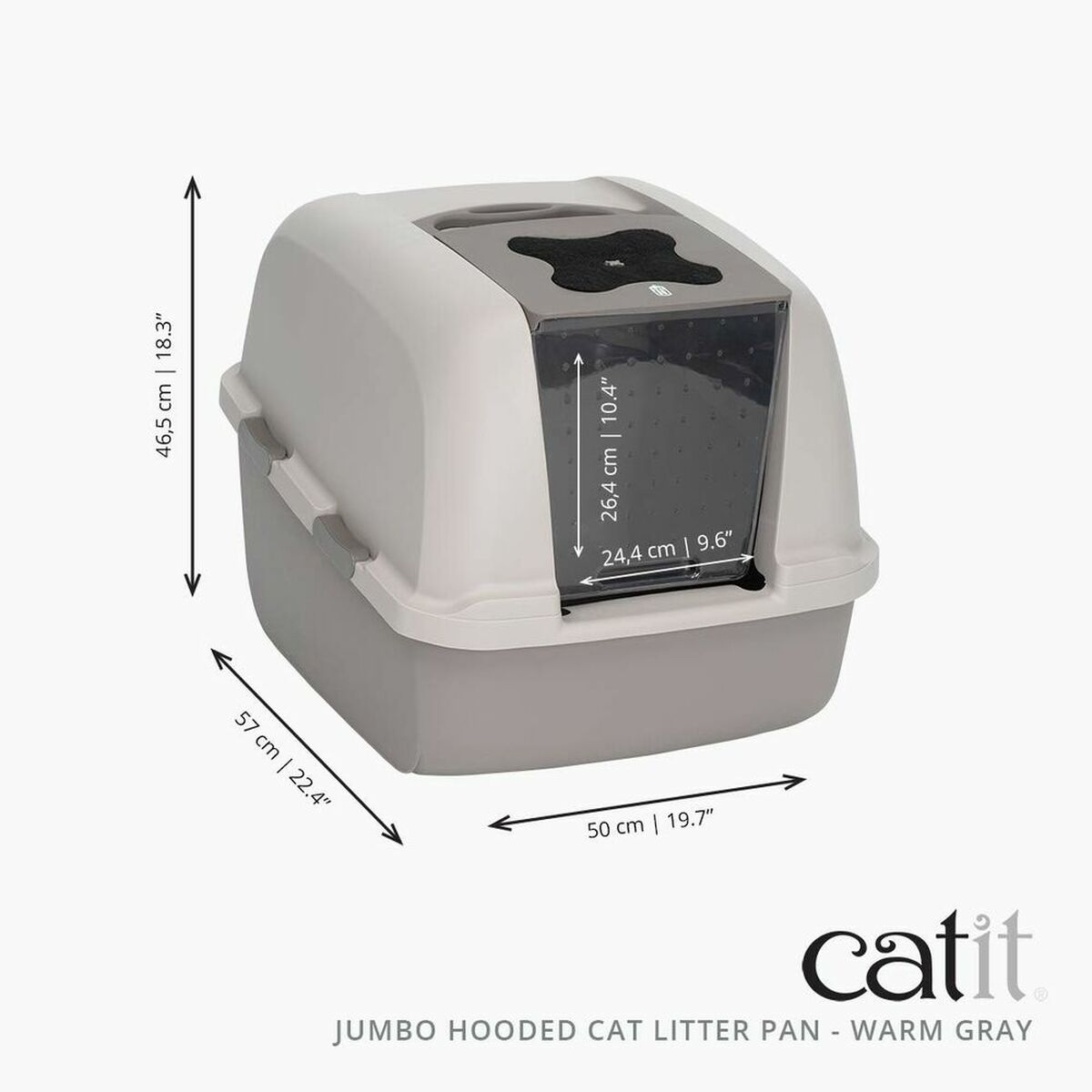 Kattlåda Catit 46 x 55 x 45 cm Med lock Jumbo Grå Plast - 2