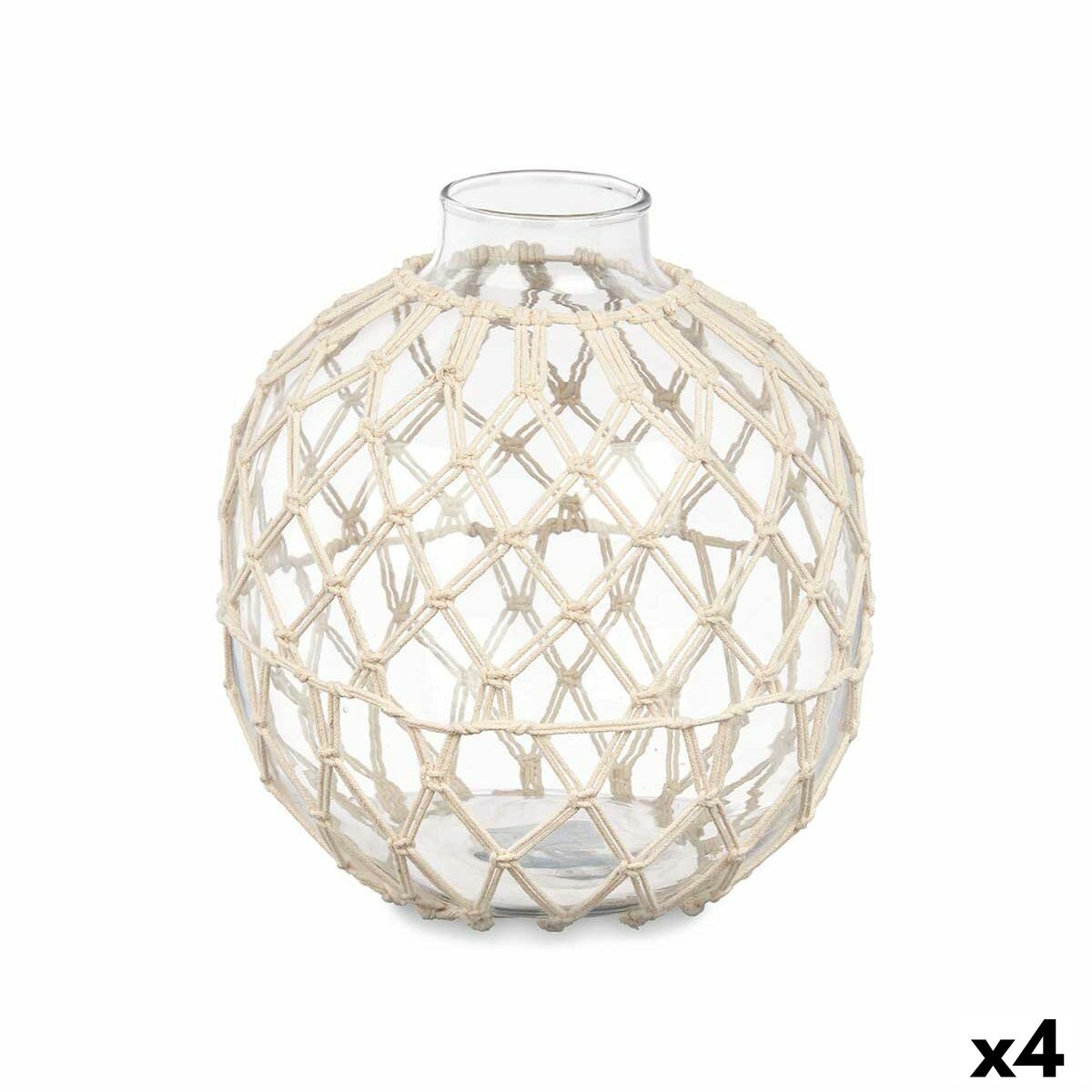 Dekorationsboll Gift Decor Vit Transparent 21 x 23 cm 21 x 23 x 21 cm (4 antal) - 4