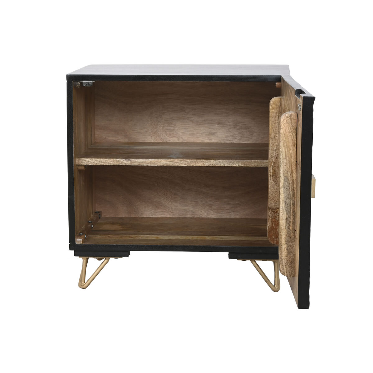 Nattduksbord Home ESPRIT Svart Gyllene 50 x 40 x 50 cm - 3