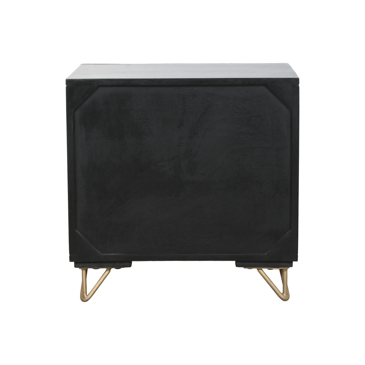 Nattduksbord Home ESPRIT Svart Gyllene 50 x 40 x 50 cm - 2