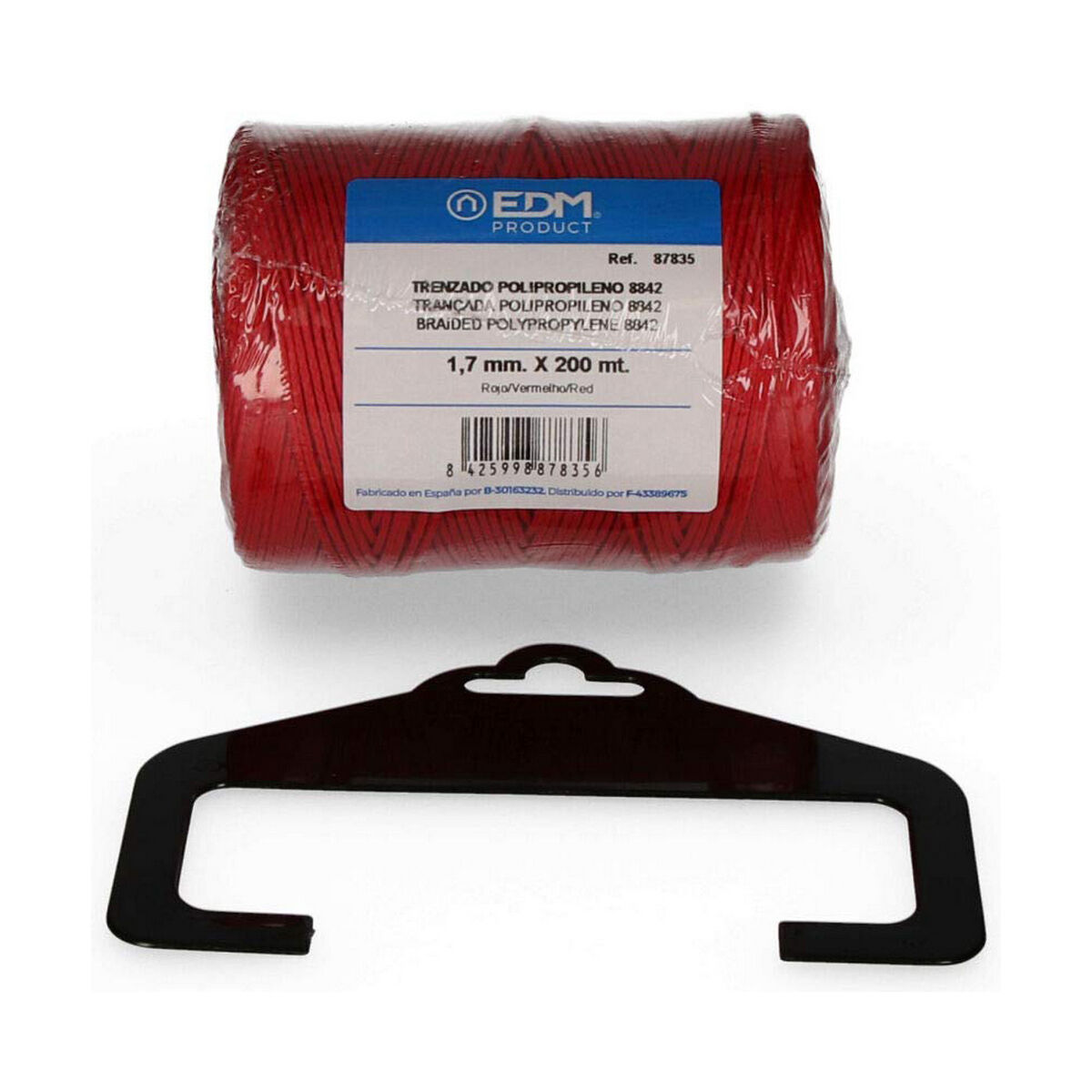 Flätat rep EDM 87835 Röd polypropen - 2
