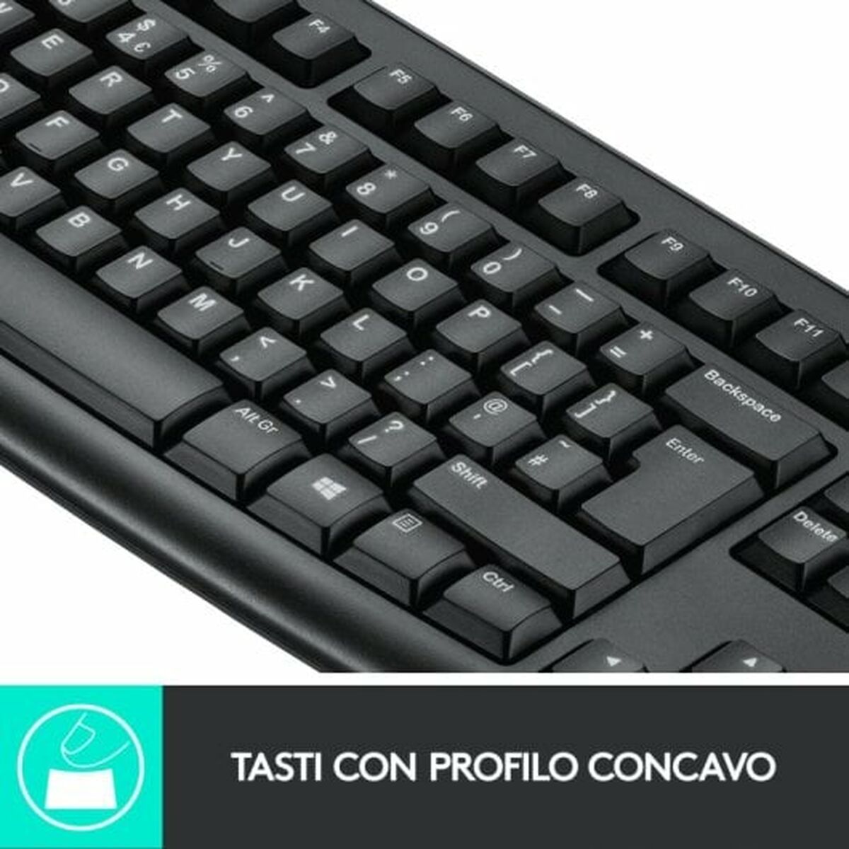 Trådlöst Tangentbord och Mus Logitech 920-004512 Svart Qwerty Italienska - 7