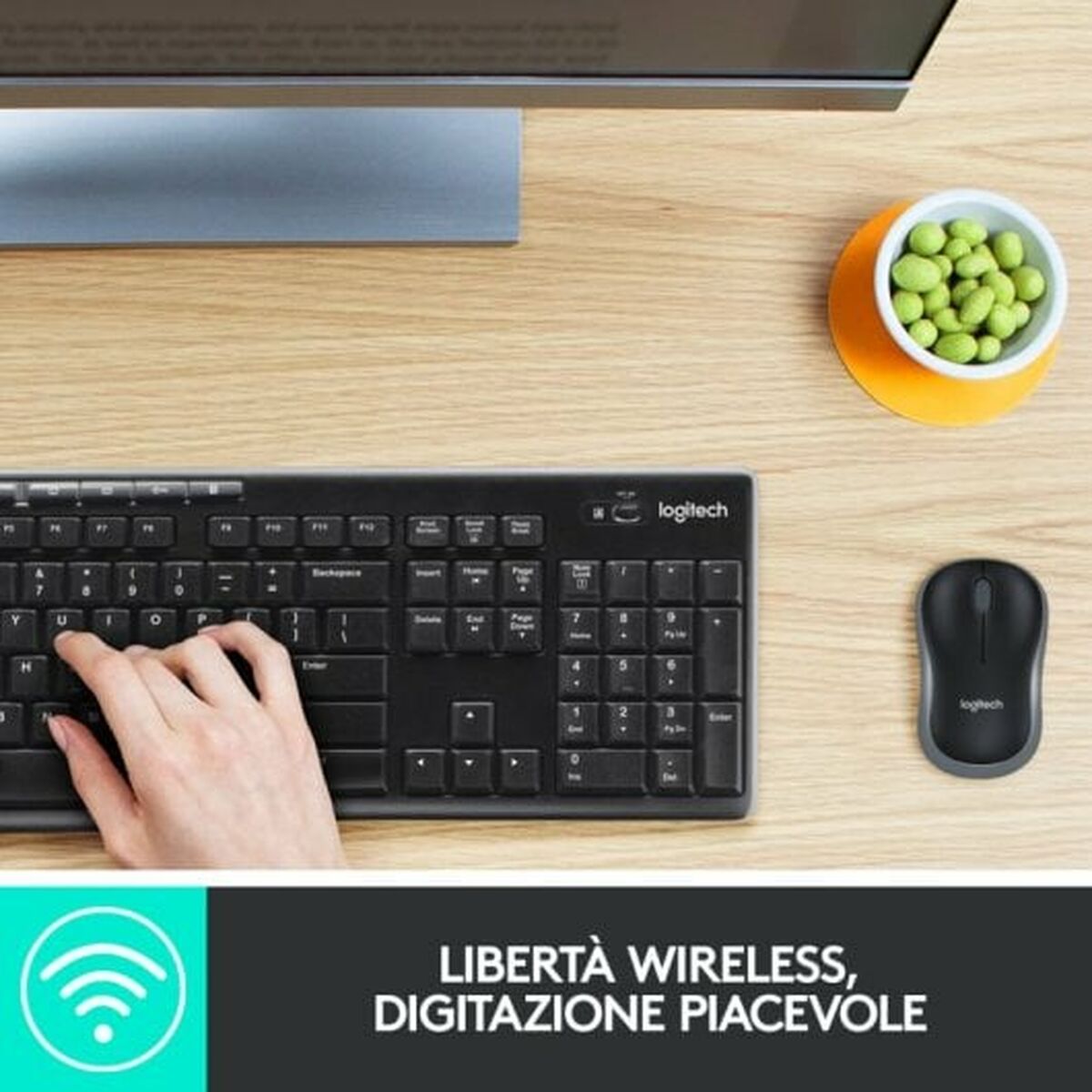 Trådlöst Tangentbord och Mus Logitech 920-004512 Svart Qwerty Italienska - 3