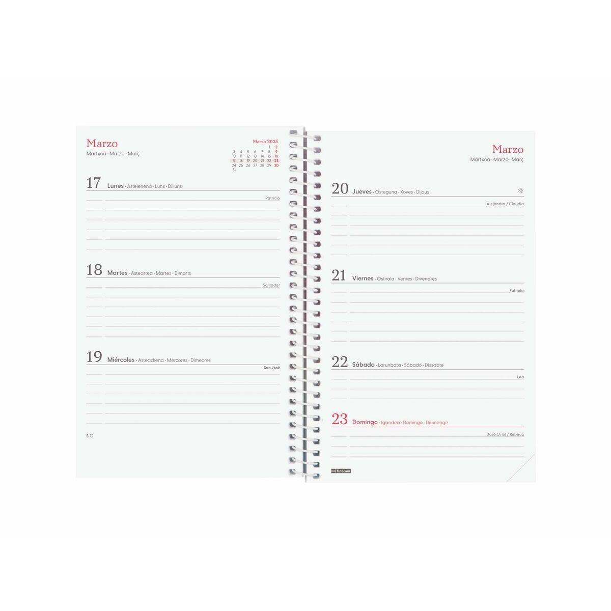 Dagbok Finocam DESIGN COLLECTION 11,7 x 18,1 cm 2025 Blommig - 6