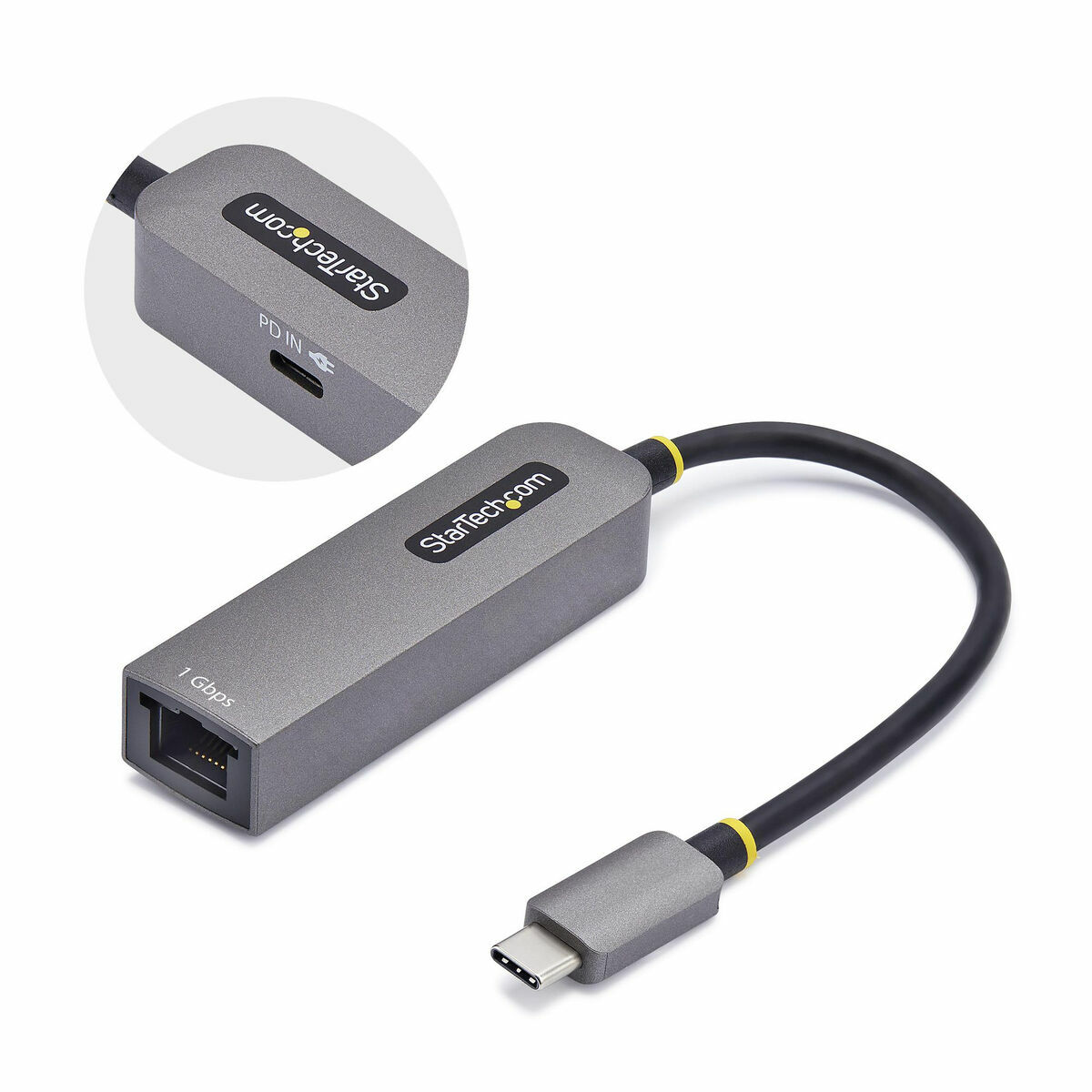 USB-kabel Startech 1GPD3-USB-C-ETHERNET Grå