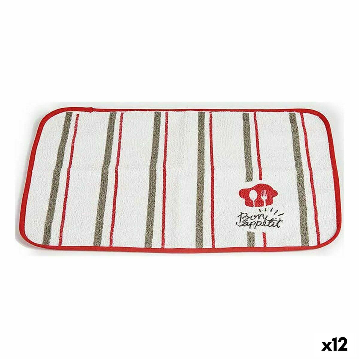 Bordsunderlägg Kinvara Bon Appetit Vit Röd 33 x 0,3 x 48 cm (12 antal) - 3