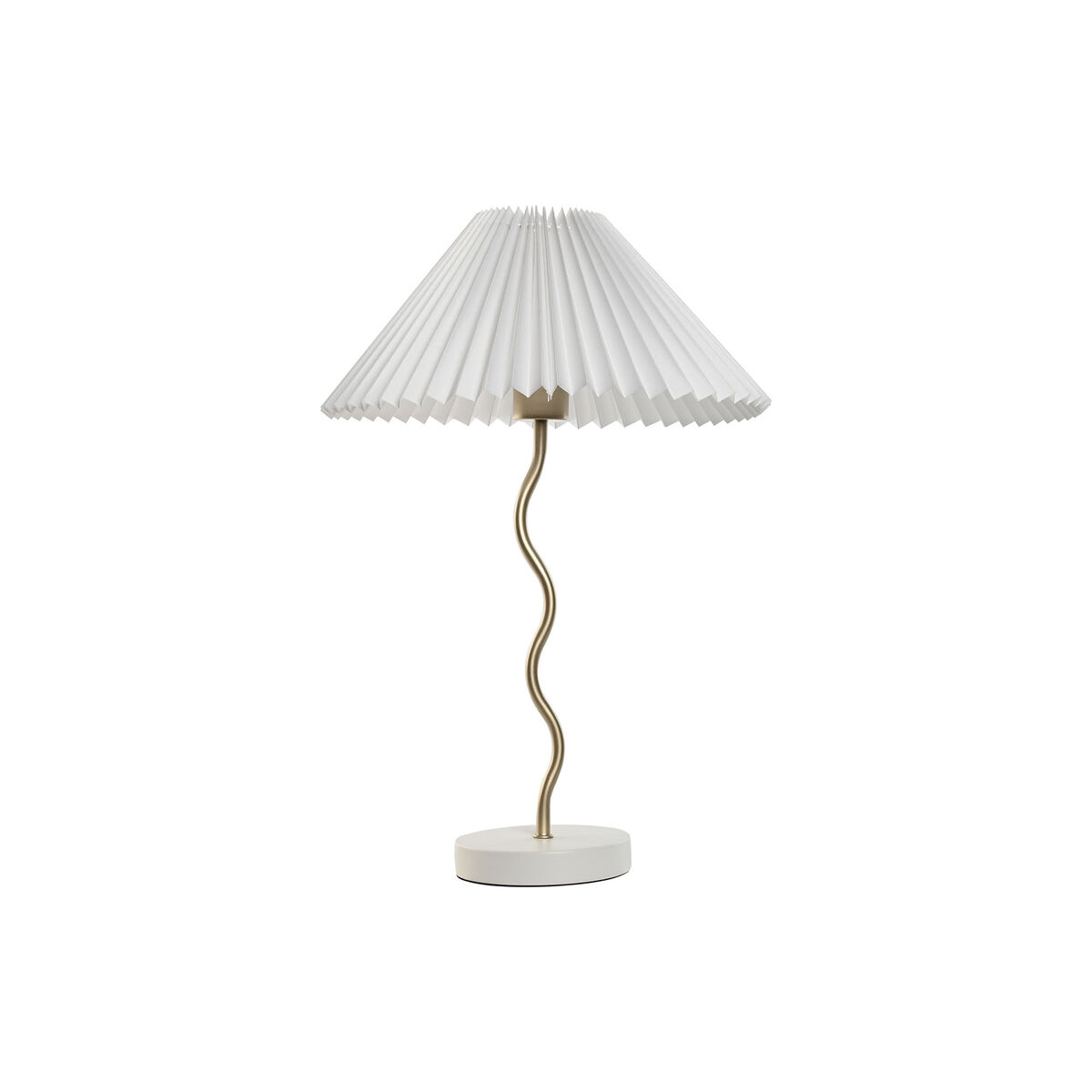 Bordslampa Home ESPRIT Vit Gyllene linne Metall 50 W 220 V 36 x 36 x 52 cm