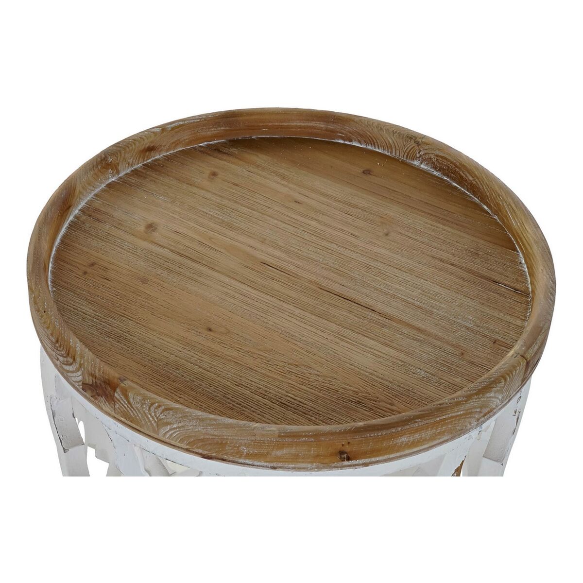 Sidobord DKD Home Decor 50 x 50 x 58 cm Gran Naturell Vit Trä MDF - 2