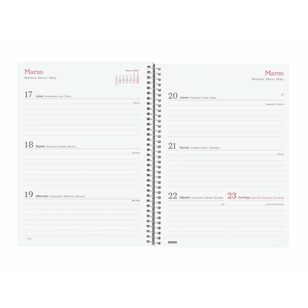 Dagbok Finocam DESIGN COLLECTION A5 15,5 x 21,2 cm 2025 Blommig - 5