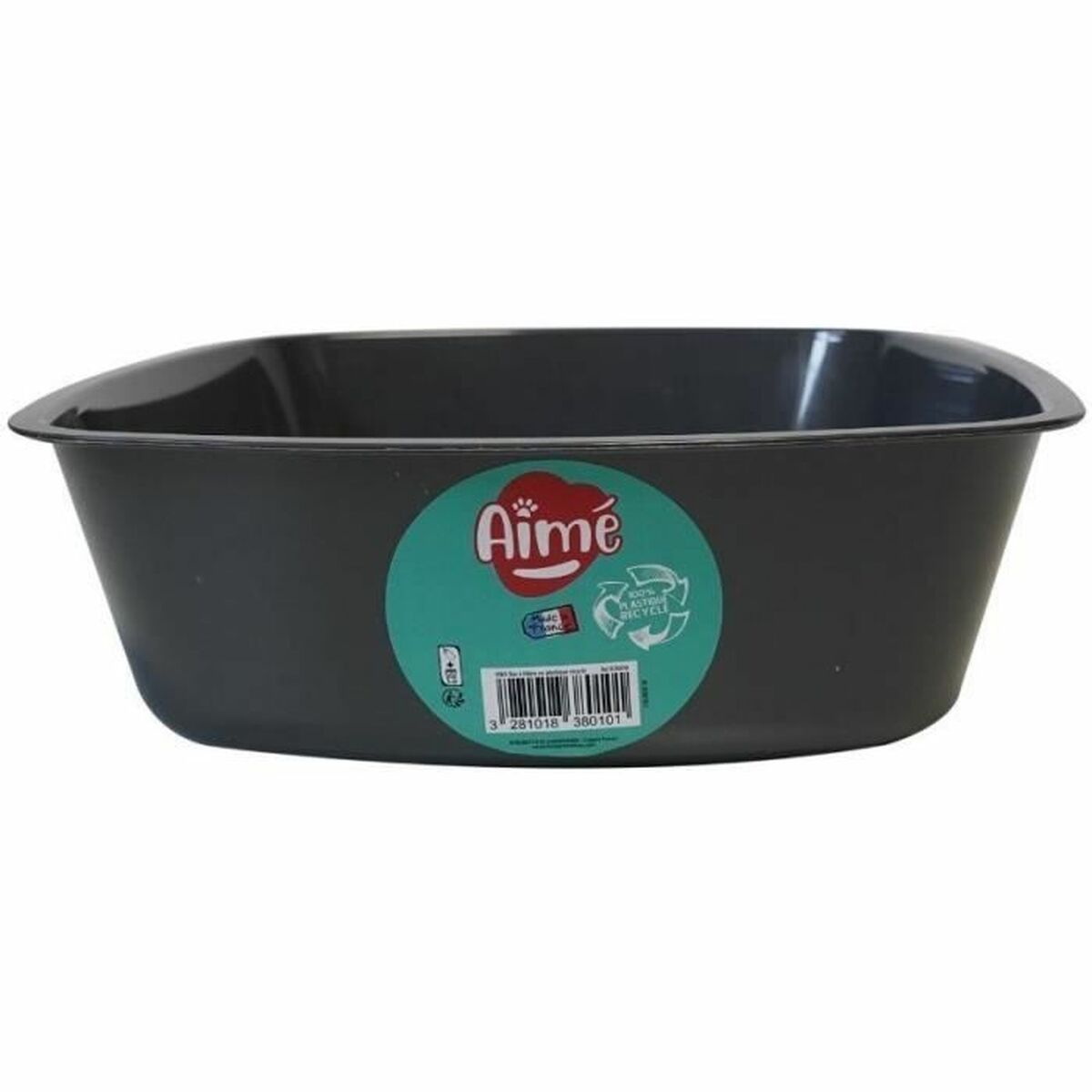 Kattlåda Aimé Svart 43 x 31 x 10 cm Plast - 2