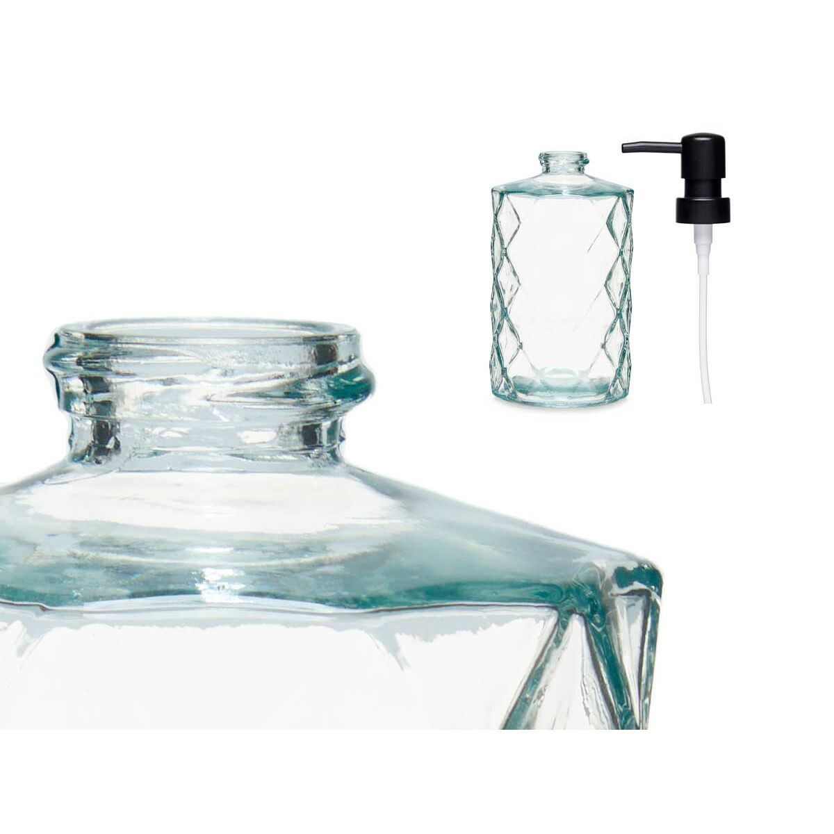 Tvåldispenser Berilo CN-B5463VB-1-367 Transparent Glas Plast Diamant 410 ml 9 x 18 x 7 cm (12 antal) - 6