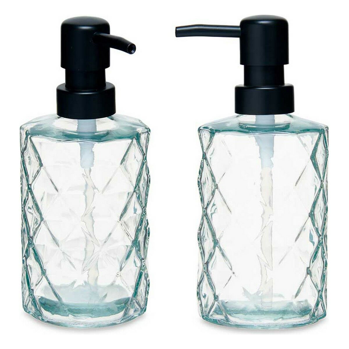 Tvåldispenser Berilo CN-B5463VB-1-367 Transparent Glas Plast Diamant 410 ml 9 x 18 x 7 cm (12 antal) - 5