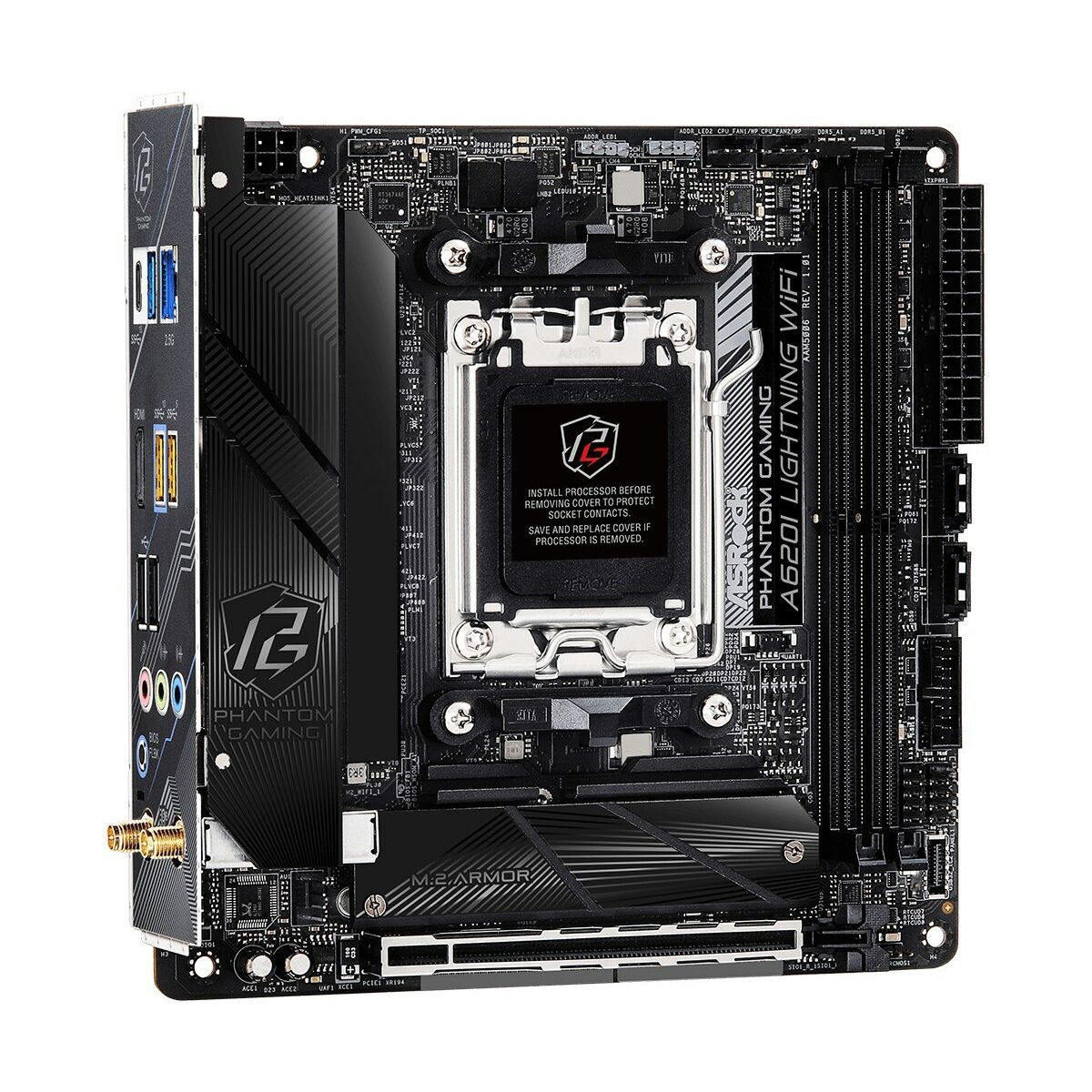 Moderkort ASRock A620I LIGHTNING WIFI Intel Wi-Fi 6 AMD AM5 AMD A620