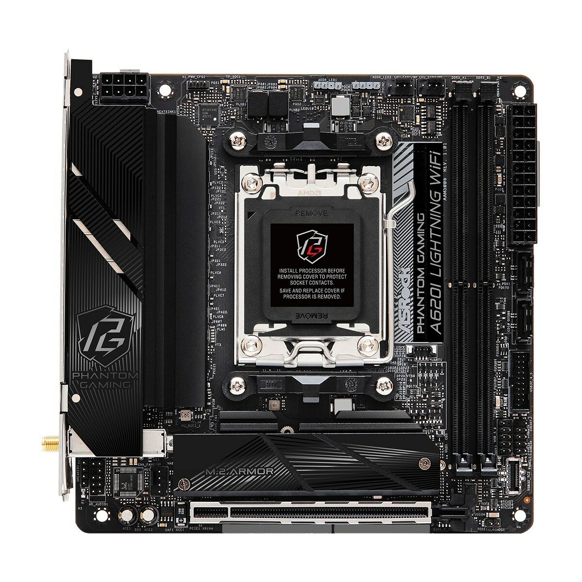 Moderkort ASRock A620I LIGHTNING WIFI Intel Wi-Fi 6 AMD AM5 AMD A620 - 6