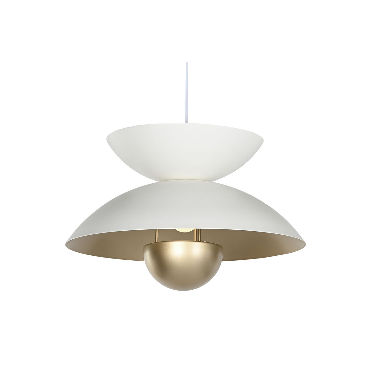 Taklampa Home ESPRIT Vit Gyllene Metall 50 W 36 x 36 x 22 cm - 2