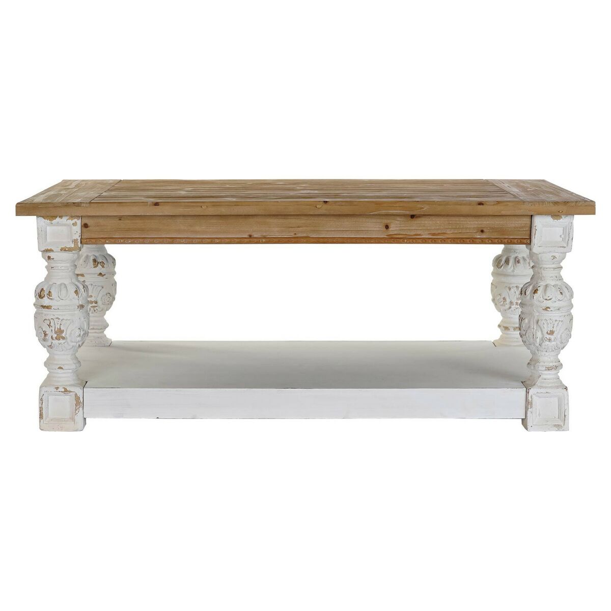 Sidobord DKD Home Decor Gran Aluminium Vit Ljusbrun 120 x 70 x 50 cm Trä MDF