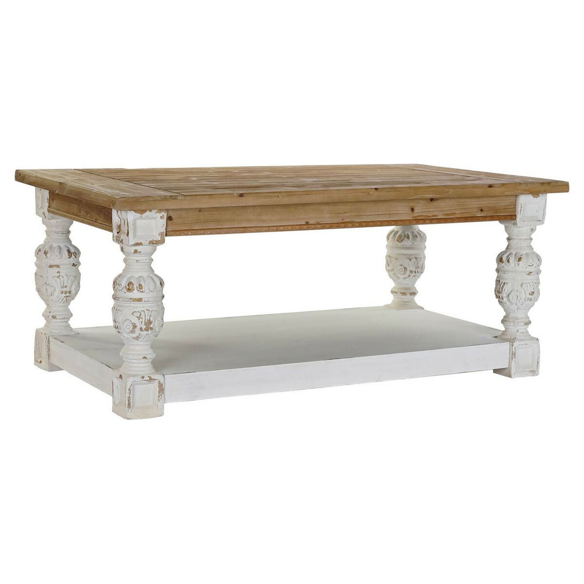 Sidobord DKD Home Decor Gran Aluminium Vit Ljusbrun 120 x 70 x 50 cm Trä MDF - 2