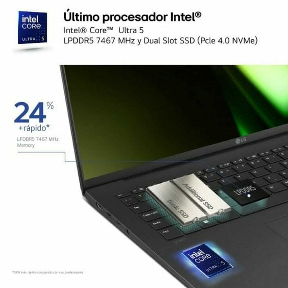 Bärbar dator LG 16ZD90S-G.AX75B 16" Intel Core Ultra 7 155H 16 GB RAM 512 GB SSD Qwerty Spanska - 4
