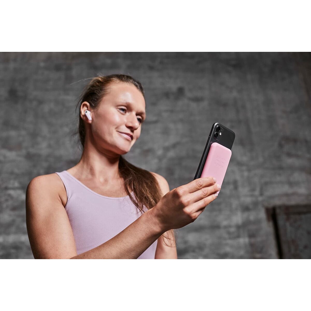 Powerbank med trådlös laddare Kreafunk Rosa 5000 mAh - 4