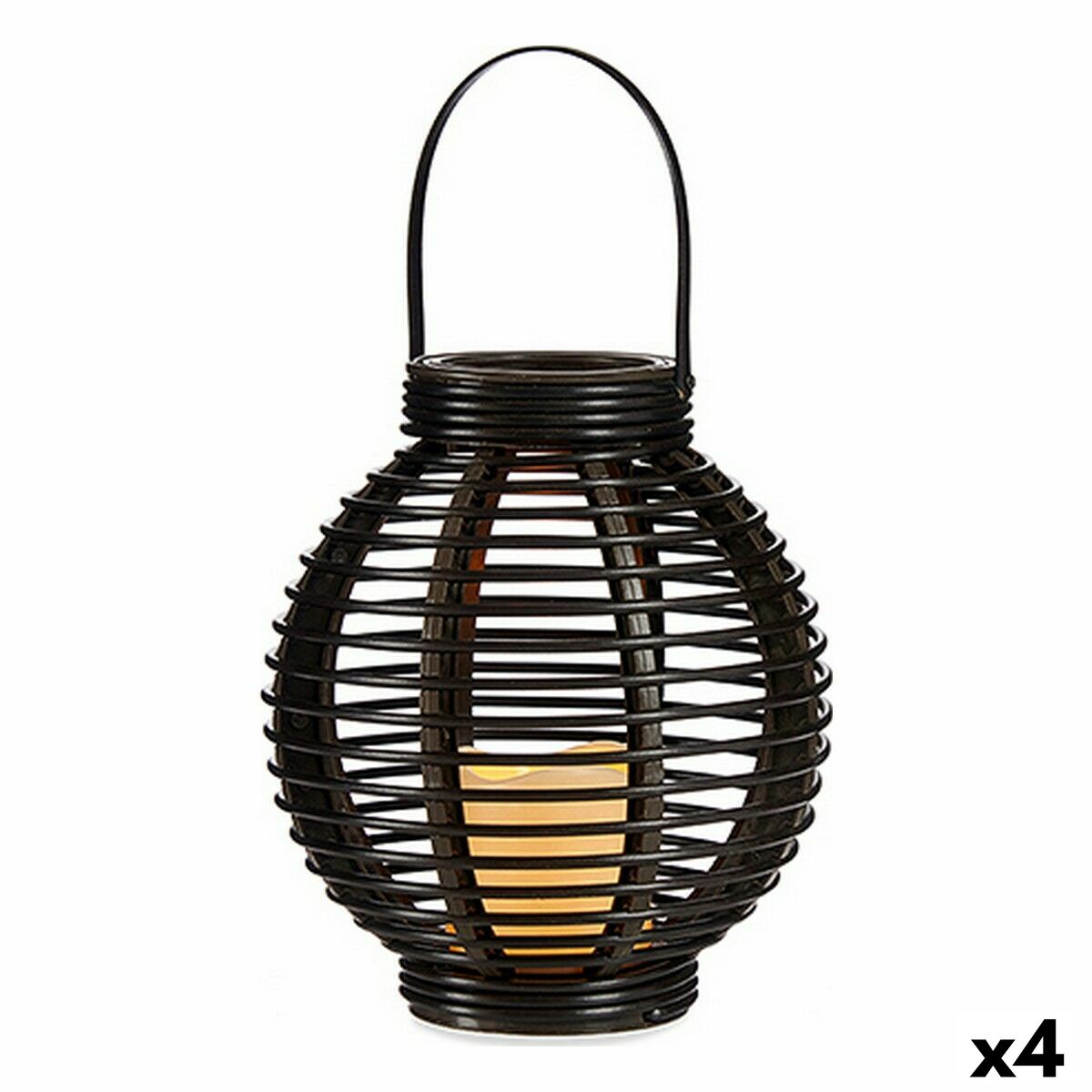 LED-lykta Ibergarden Brun Plast 21 x 23,7 x 21 cm (4 antal) - 3