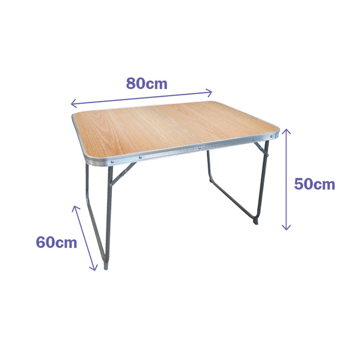 Marbueno Hopfällbart Bord Stål D16 Blandade Camping och Strand 80X60X50 cm 10028 - 3