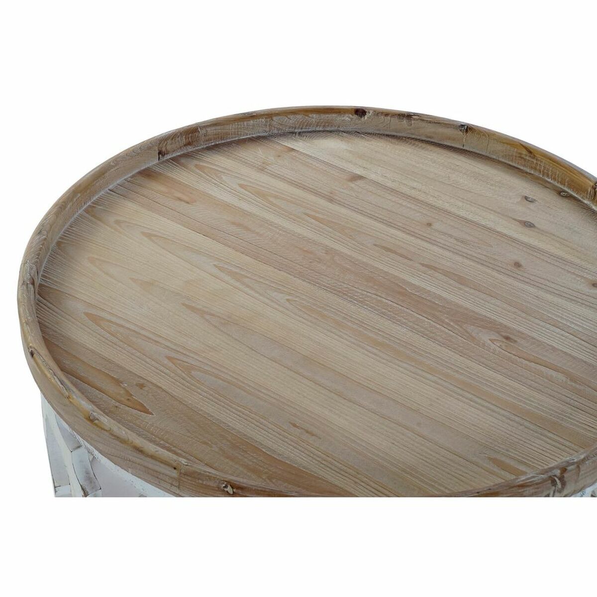 Sidobord DKD Home Decor Vit Ljusbrun Gran Trä MDF 81 x 81 x 43,5 cm - 2