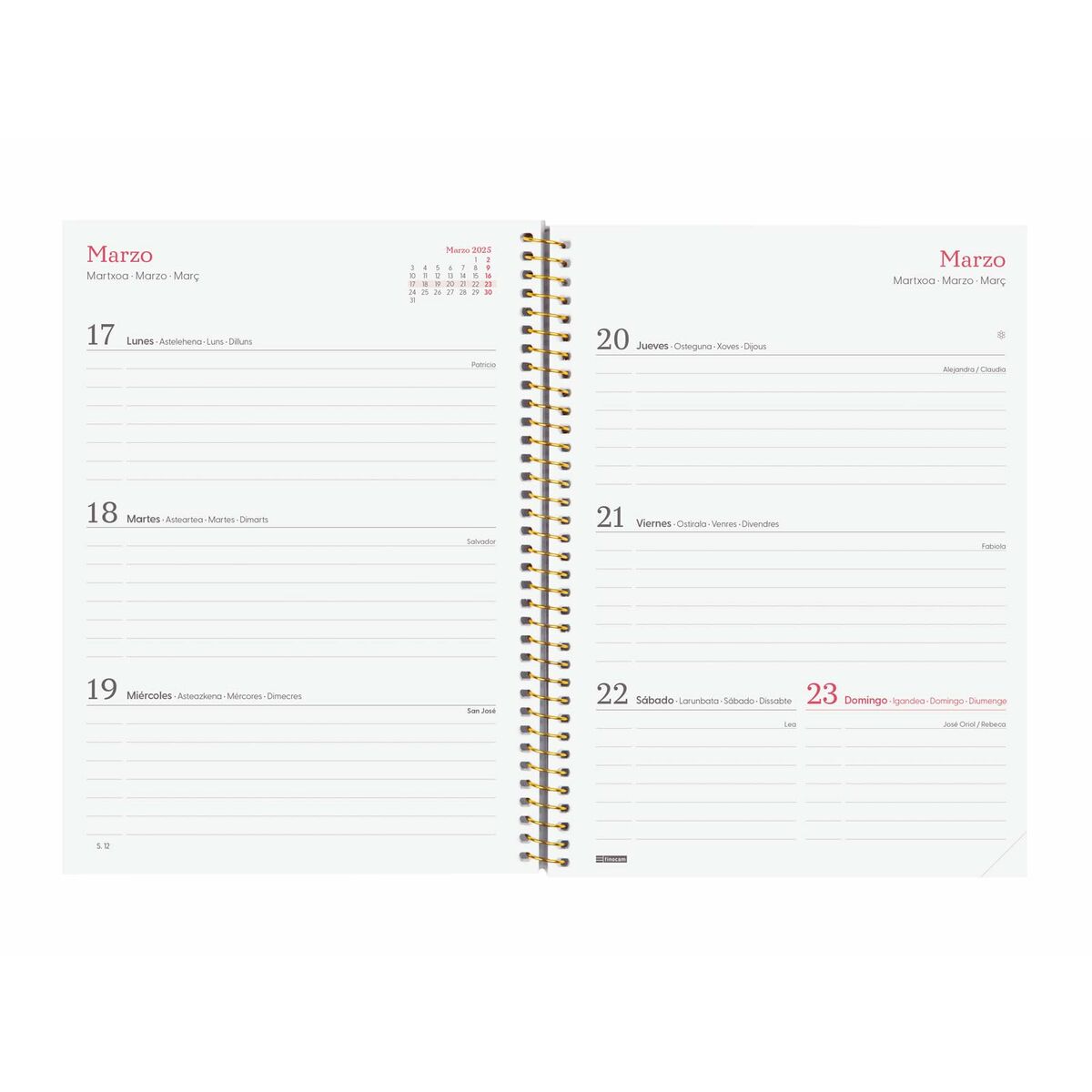 Dagbok Finocam DESIGN COLLECTION A5 15,5 x 21,2 cm 2025 Blommig - 5