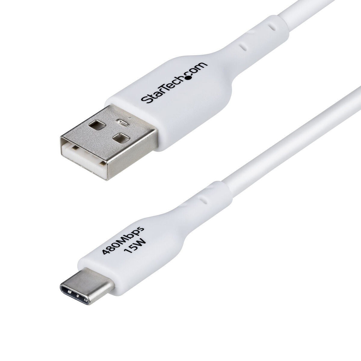 USB-kabel Startech USB2AC2MNCWHE Vit 2 m