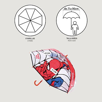 Paraply Spider-Man Röd 100 % POE