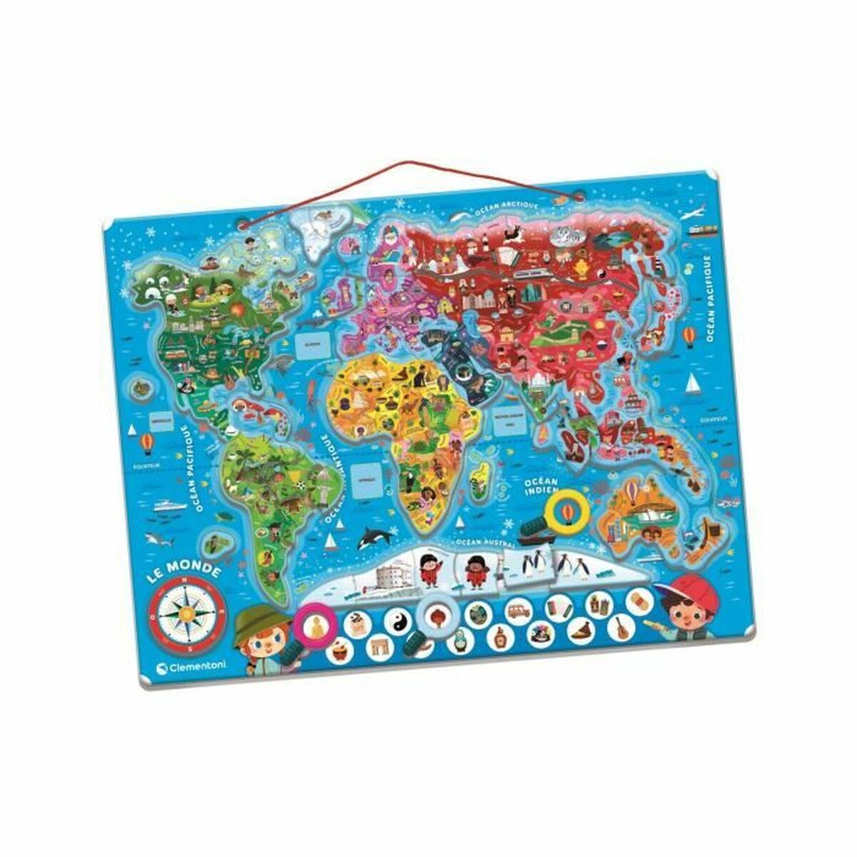 Pussel Clementoni Magnetic Världskarta 110 Delar