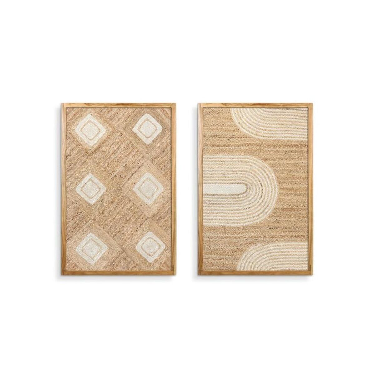 Tavla Home ESPRIT Jute Akaciaträ 60 x 3 x 90 cm (2 antal)