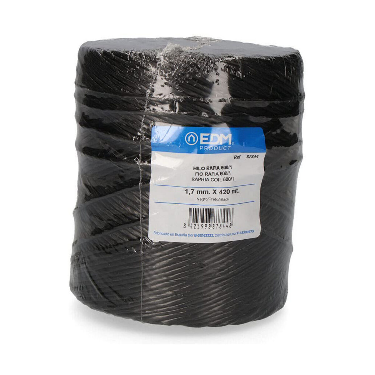 Bomullsspole EDM 87844 600/1 Svart Rafia - 3