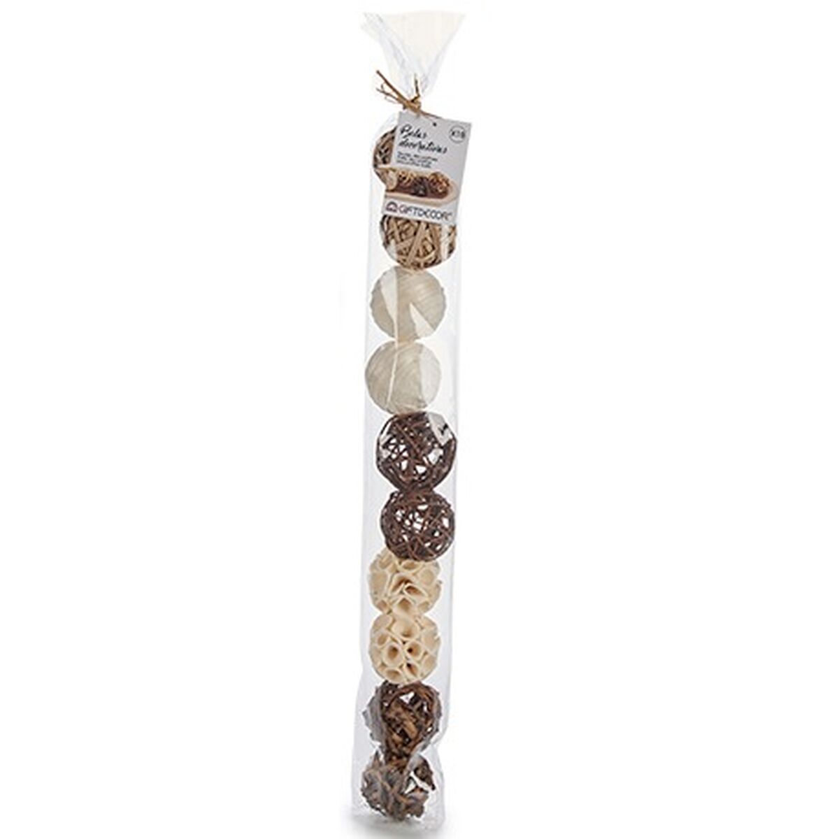 Dekorationsboll Gift Decor Vit Brun Svart 6 x 65 x 6 cm Naturell (24 antal) - 5