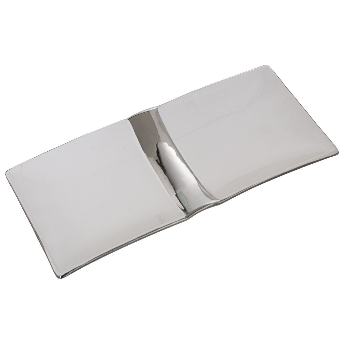 Bordsdekoration Alexandra House Living Vit Silvrig Keramik 31 x 14 x 3 cm - 2