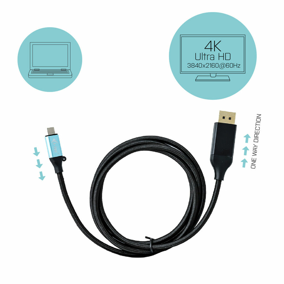 USB C till DisplayPort Adapter i-Tec C31CBLDP60HZ2M 4K Ultra HD Svart - 12
