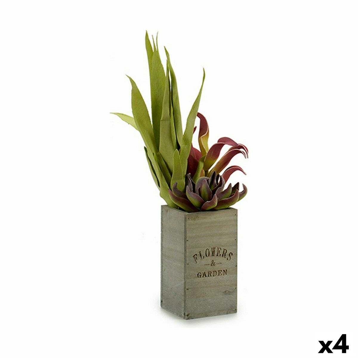 Dekorativ växt Ibergarden Flowers Garden 10 x 50 x 10 cm Brun Grön (4 antal)