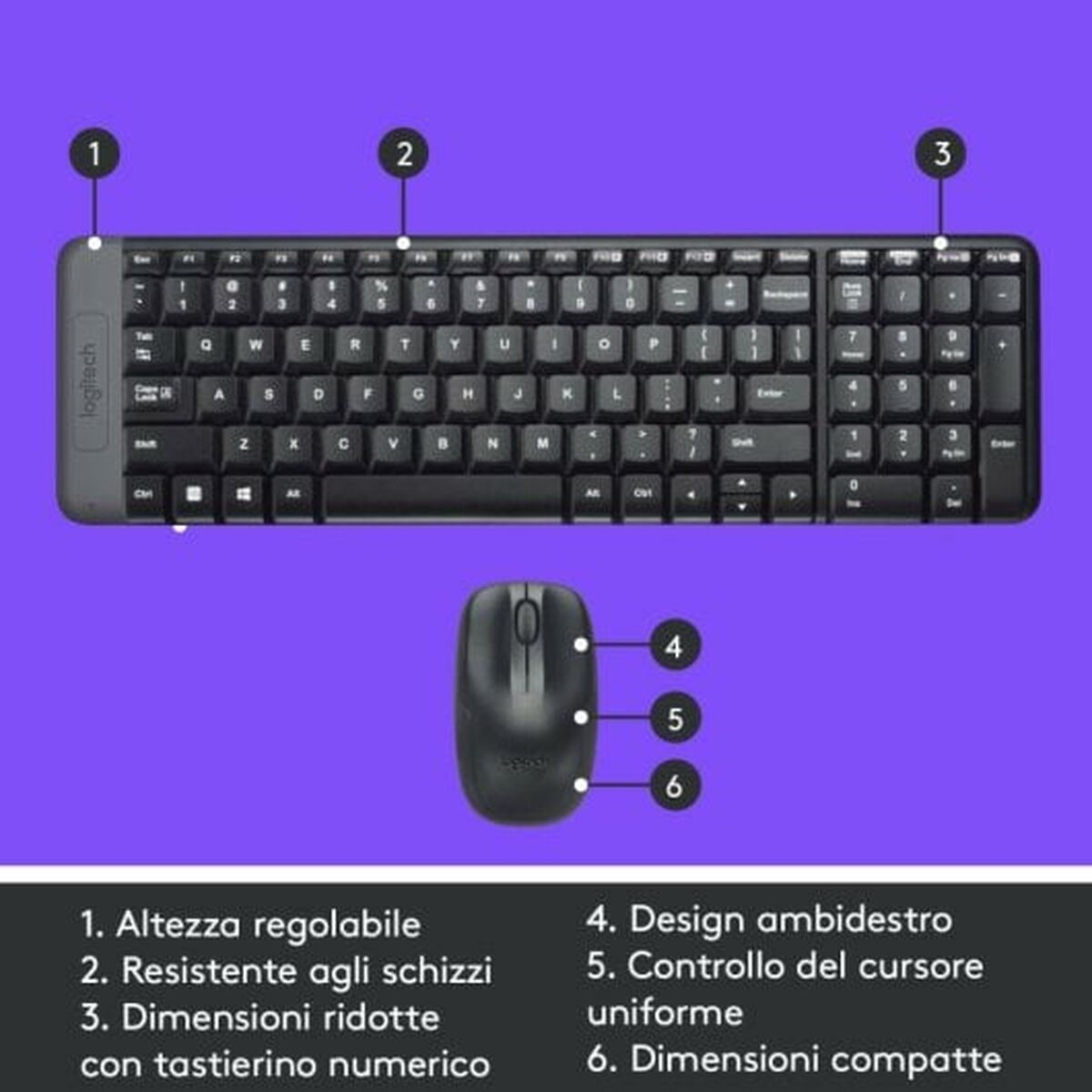 Tangentbord Logitech 920-003721 Svart QWERTY - 6