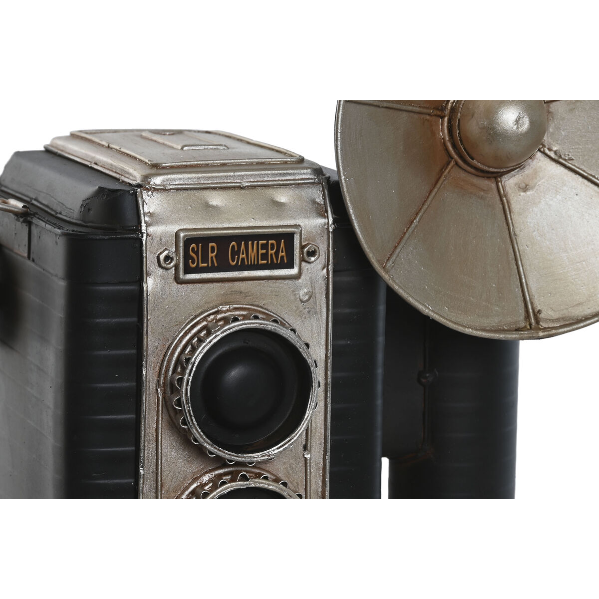 Prydnadsfigur Home ESPRIT Svart Silvrig Fotokamera Vintage 25 x 14 x 24 cm - 2