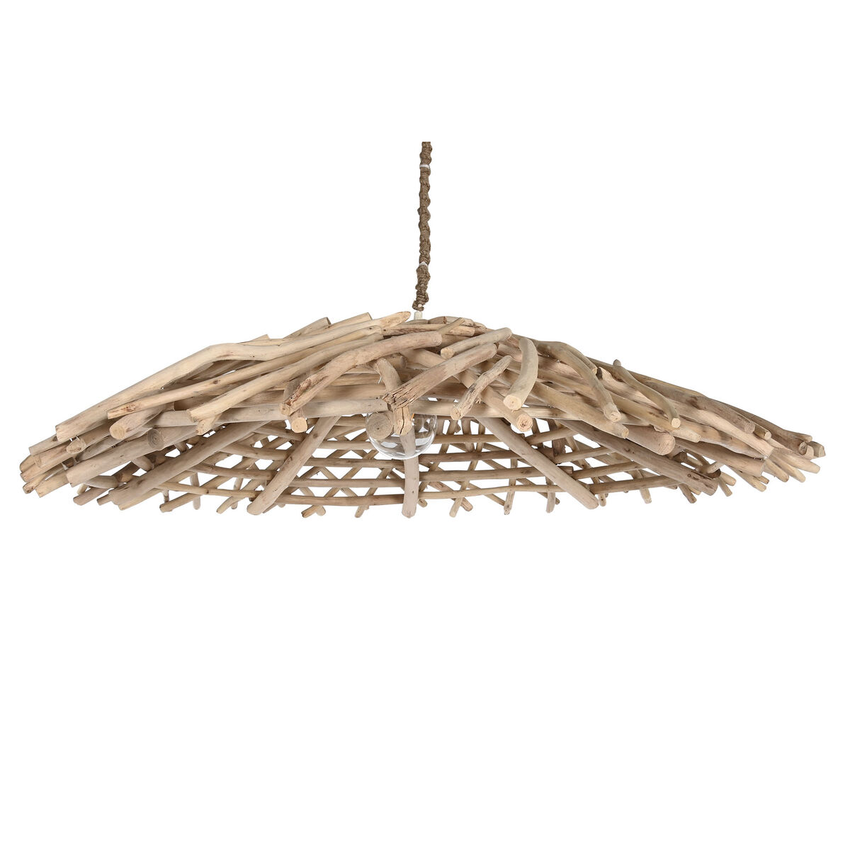 Taklampa Home ESPRIT Naturell Trä Eukalyptus trä 50 W 100 x 100 x 18 cm - 2