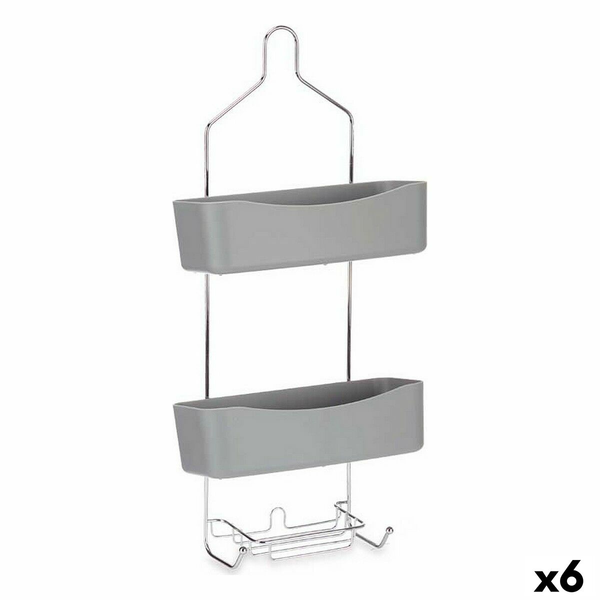 Badrumshyllor Berilo Grå Metall Plast 28 x 60 x 14 cm (6 antal) - 3