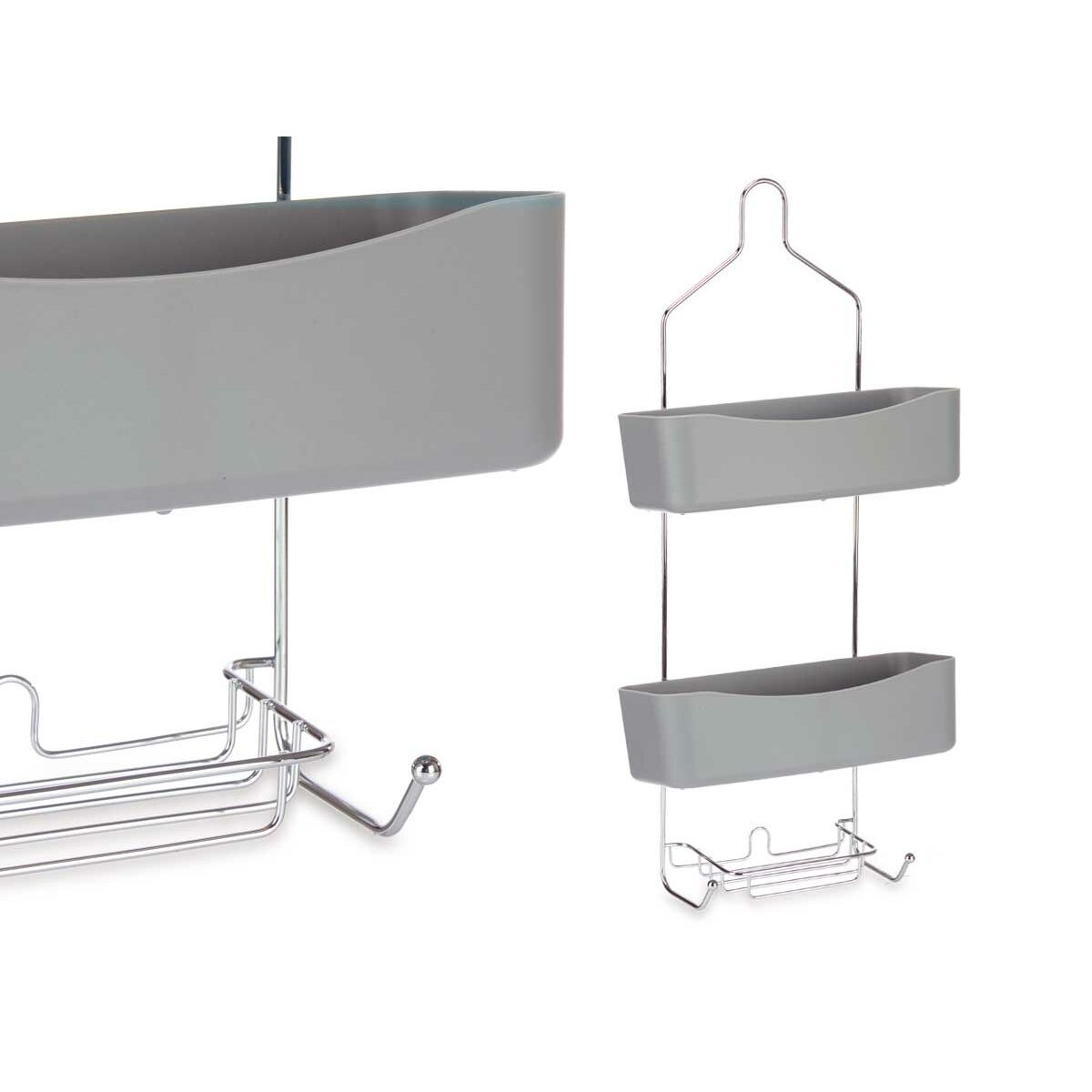 Badrumshyllor Berilo Grå Metall Plast 28 x 60 x 14 cm (6 antal) - 2