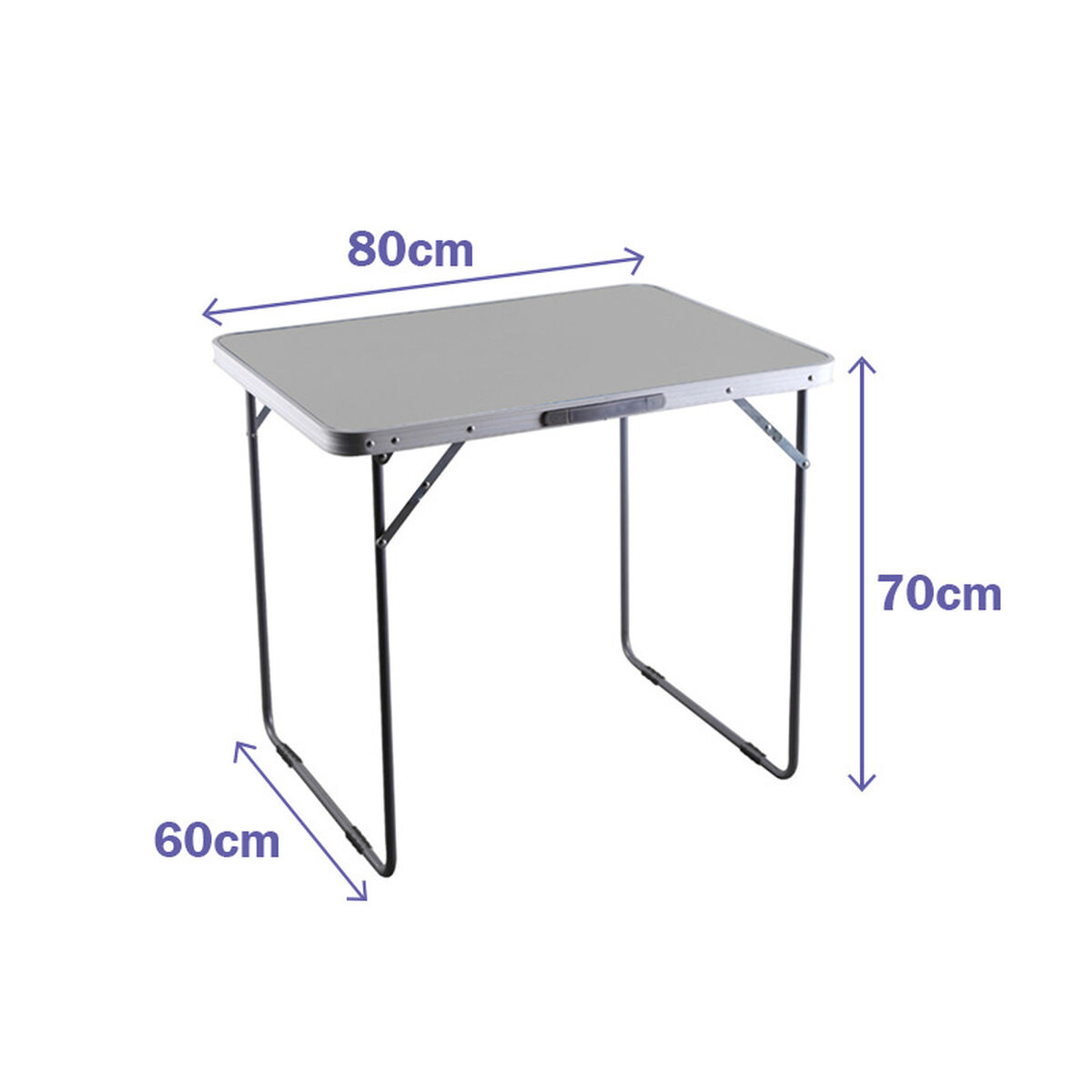 Marbueno Hopfällbart Bord Stål D16 Blandade Färger Camping och Strand 80X60X70 cm 10029 - 3