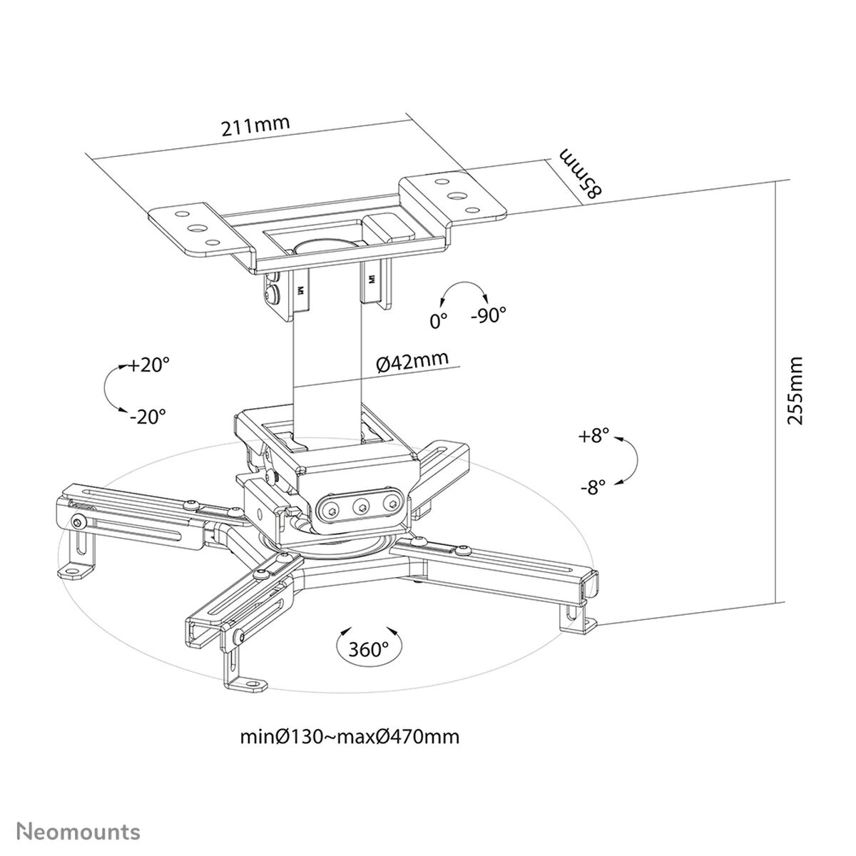 Takfäste för Projektor Neomounts CL25-530BL1 - 2