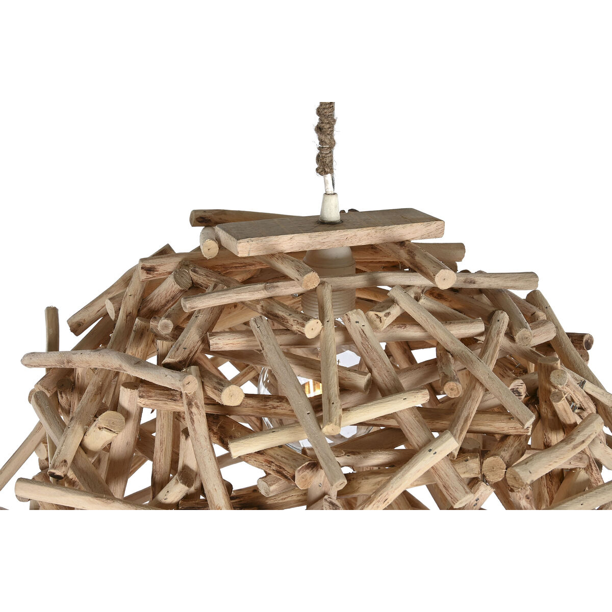 Taklampa Home ESPRIT Naturell Trä Eukalyptus trä 50 W 40 x 40 x 40 cm - 2