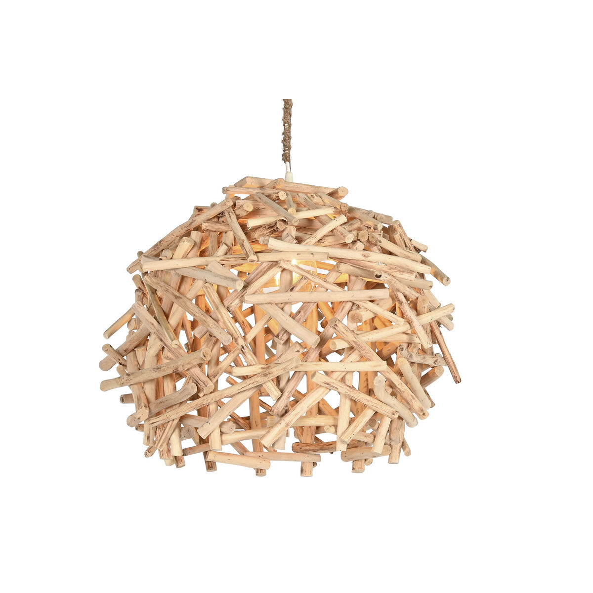 Taklampa Home ESPRIT Naturell Trä Eukalyptus trä 50 W 40 x 40 x 40 cm - 5