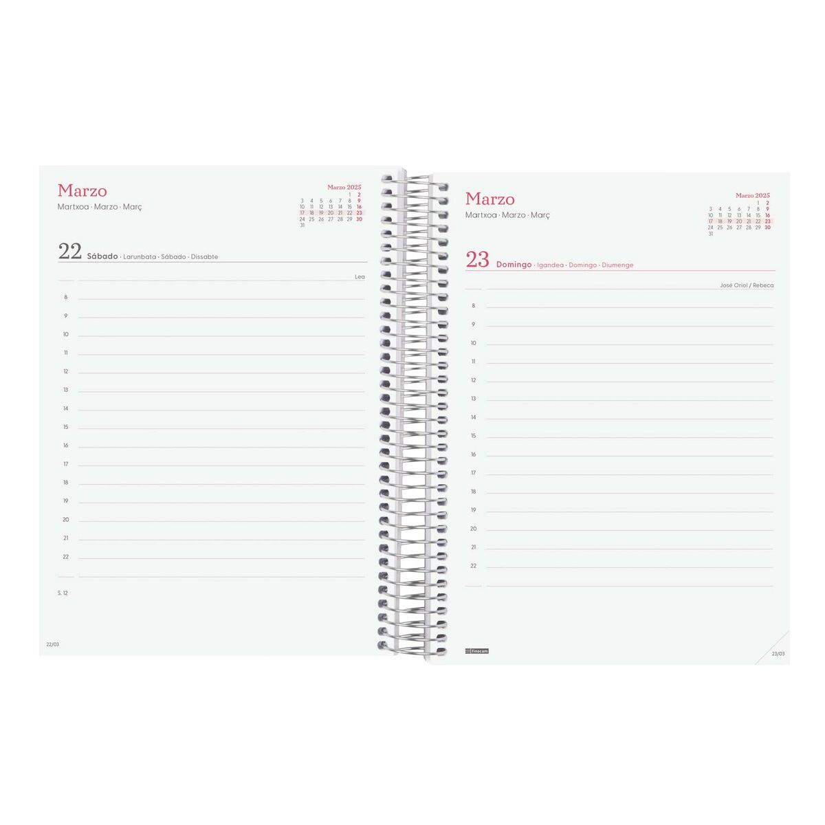 Dagbok Finocam DESIGN COLLECTION A5 15,5 x 21,2 cm 2025 Blommig - 5