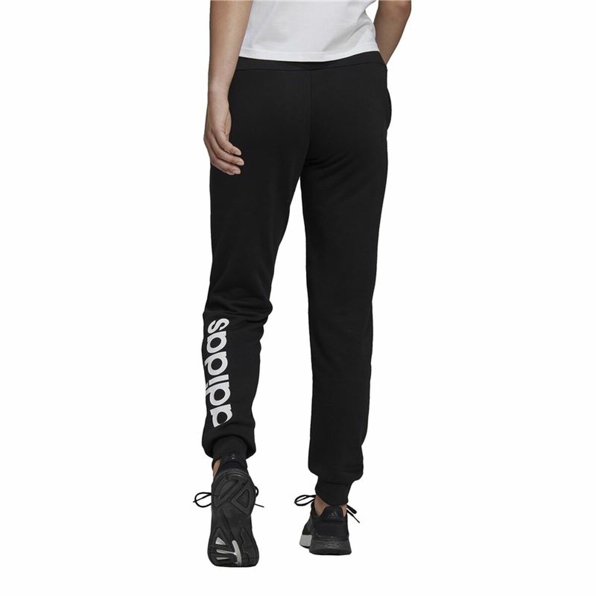 Långa träningsbyxor Adidas French Terry Logo Kvinna Svart - 3
