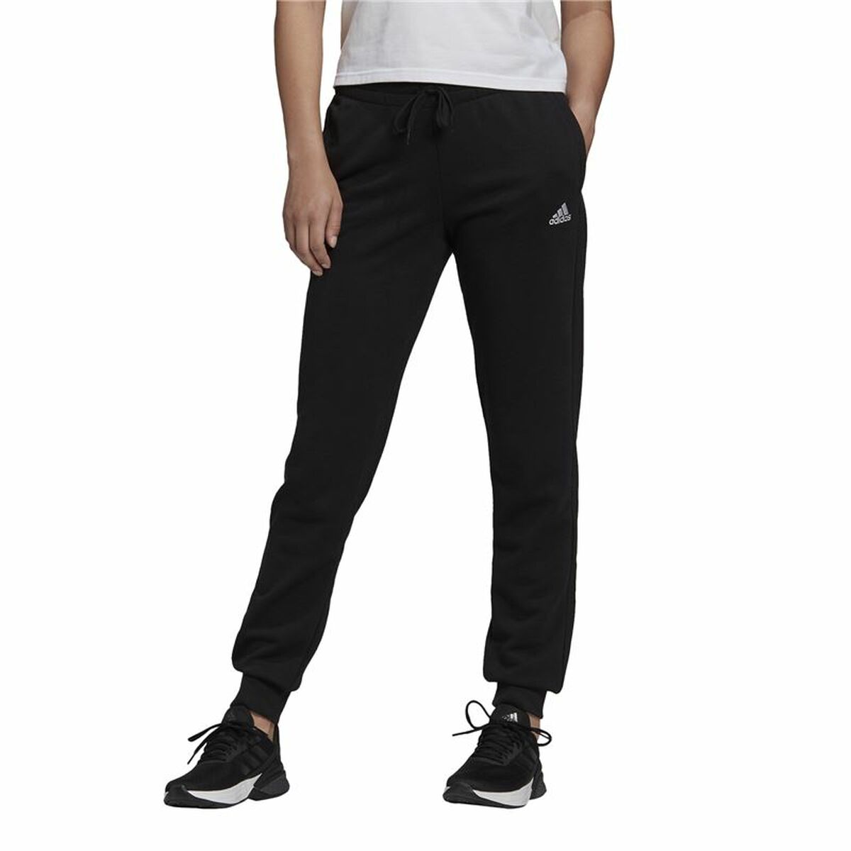 Långa träningsbyxor Adidas French Terry Logo Kvinna Svart - 2